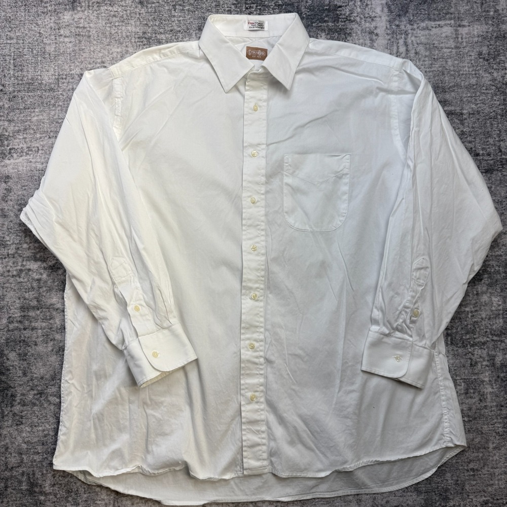 Gitman Bros Shirt Men 3XL White Pinpoint Cotton Oxford Button Down OCBD USA Made